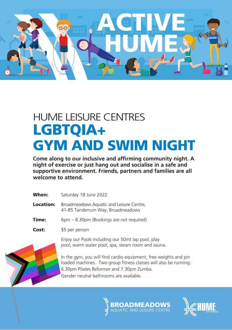 image for Hume swim night Saturday 16 June 2022