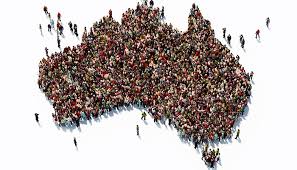 image of many people in outline of Australian coastline representing census