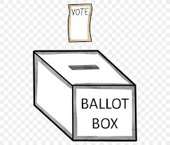 black and white picture of vote and ballot box