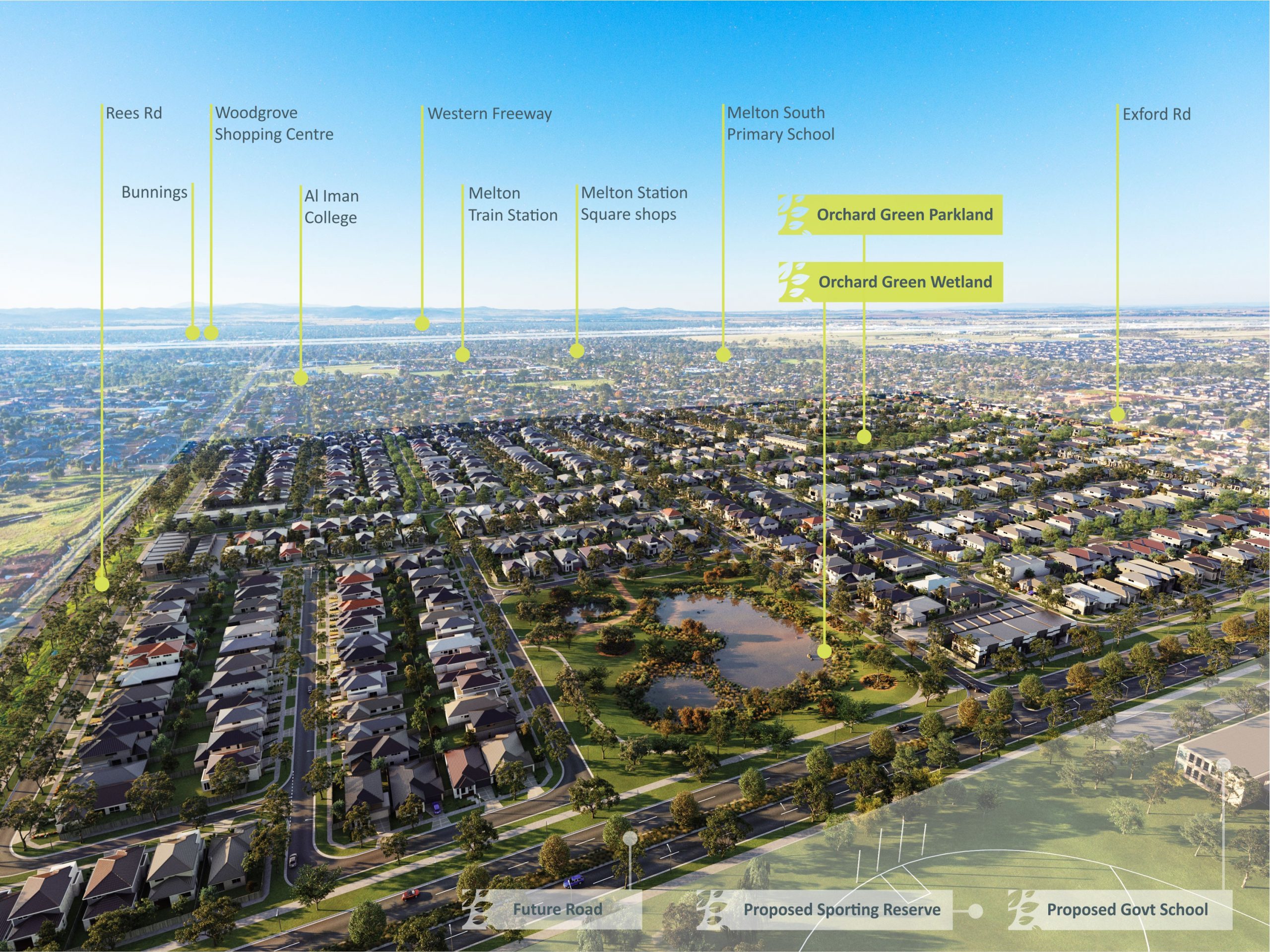 A sprawling, new housing estate in suburban Melbourne