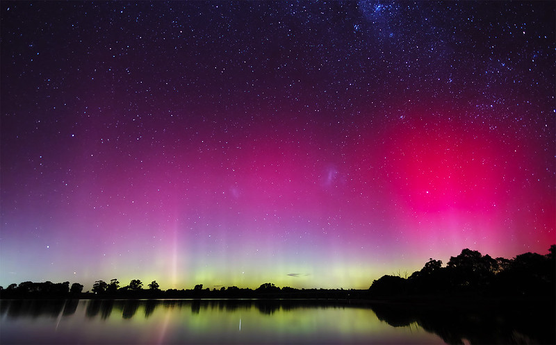 Aurora Australis seen on 11 May 2024 at Joyce's Creek, Victoria, on Dja Dja Wurrung Country (Photo by Patrick Kavanagh, via Flickr)