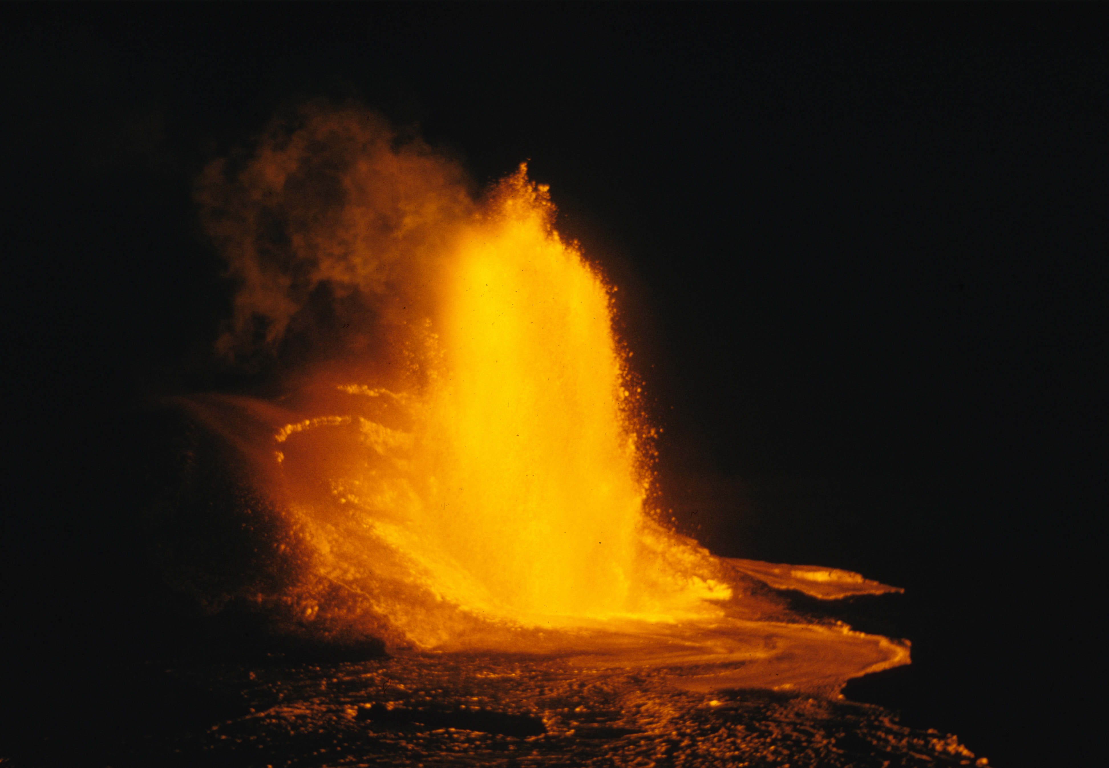 Volcano erupting