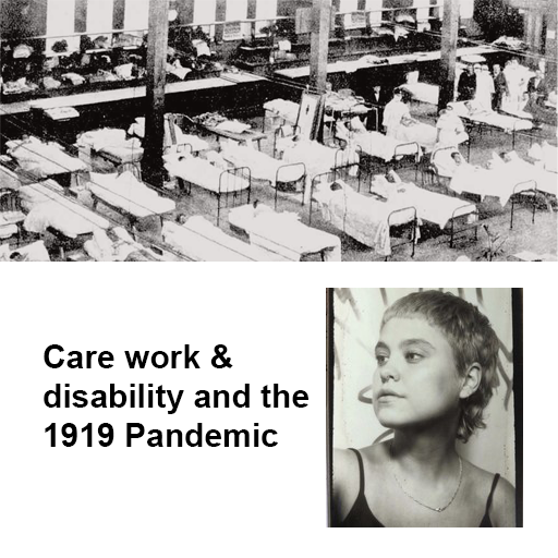 Image of hospital beds from 1919, and image of Julia Bak 