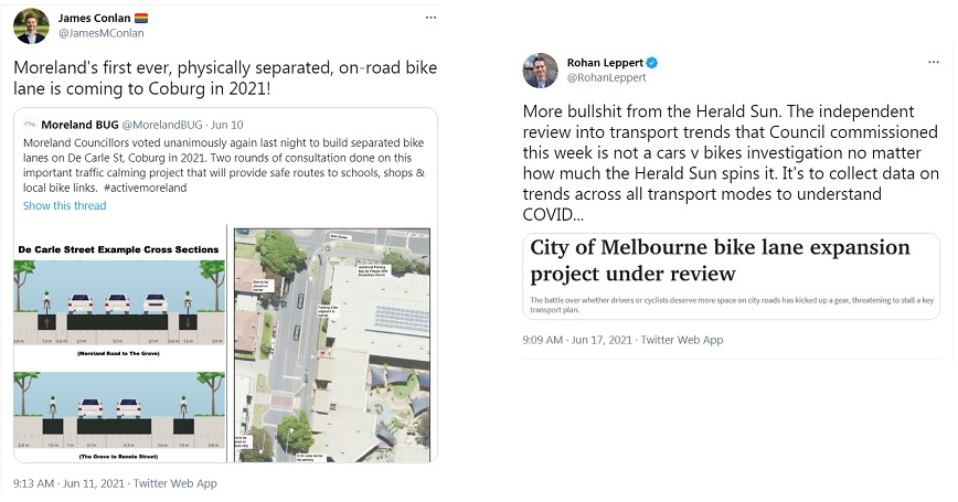 Telling it as it is and getting it done, cycling infrastructure in Moreland and Melbourne