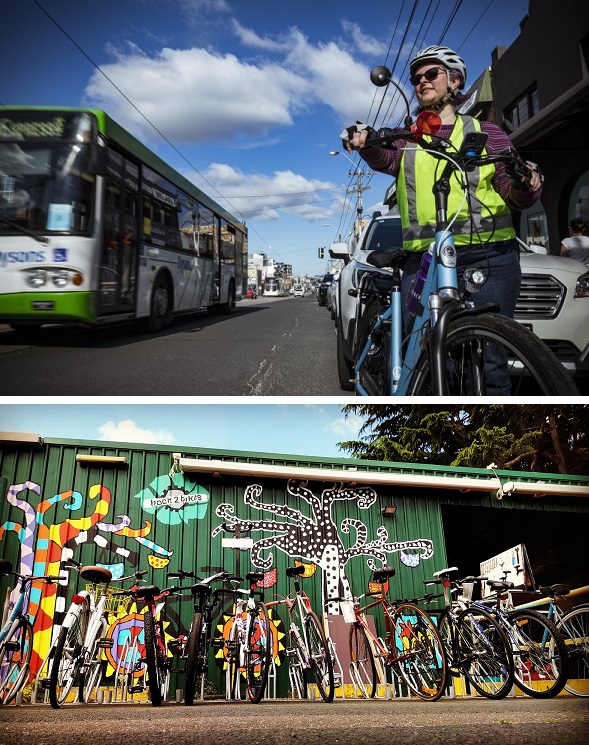 "Darebin resident Ruth Jelley is advocating for a cycling lane on High Street, Thornbury" Photo: Chris Hopkins + Back2Bikes in Port Melbourne