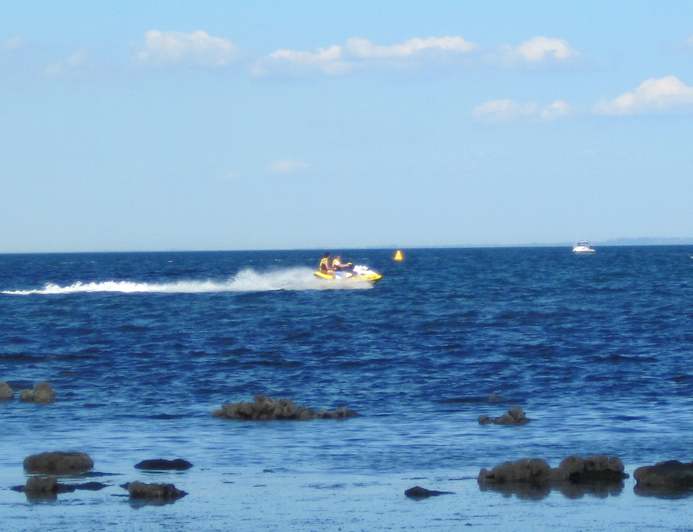 A jet ski flies past in Point Cooke Marine Sanctuary (from Andrew Christie)