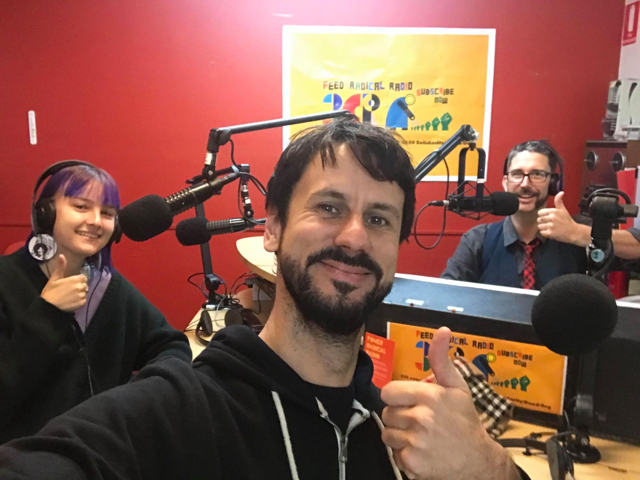 Friends of the Earth crew in the 3CR studio