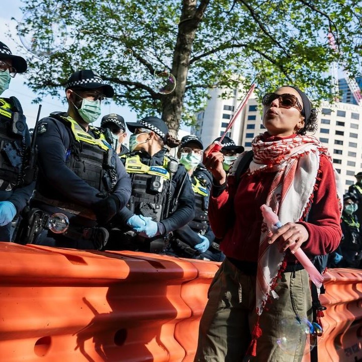 Bubbles against Victoria Police