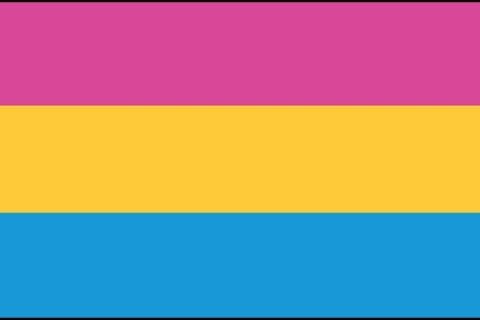 pan flag purple yellow light blue horizontal stripes