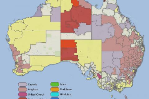 Religion in Australia by location