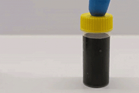 Nanoparticles responding to a magnet (Image supplied)