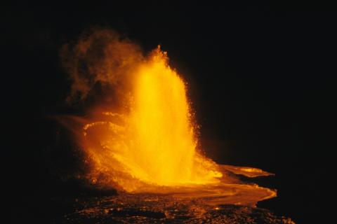 Volcano erupting