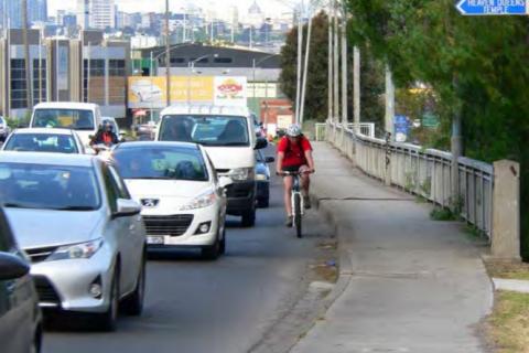 Dynon Road, Footscray, an example of less than optimal conditions for riders