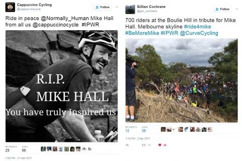 Mike Hall tributes: twitter image credit to @cappuccinocycle and @gm_cochrane