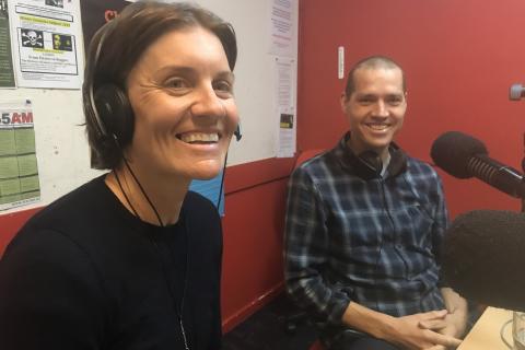 Sarah Hammond and Jesse Carlsson in the studio for the Yarra BUG Radio Show