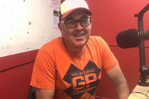 Col Bell of Fields of Joy Cyclocross in the studio at 3CR Community radio