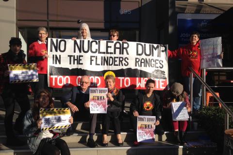 Nuclear dump protest at Josh Frydenberg's office in Camberwell 6/5/16.