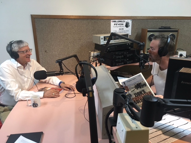 Dr Rev Stephen Sizer and Robert Martin in the 3CR studios