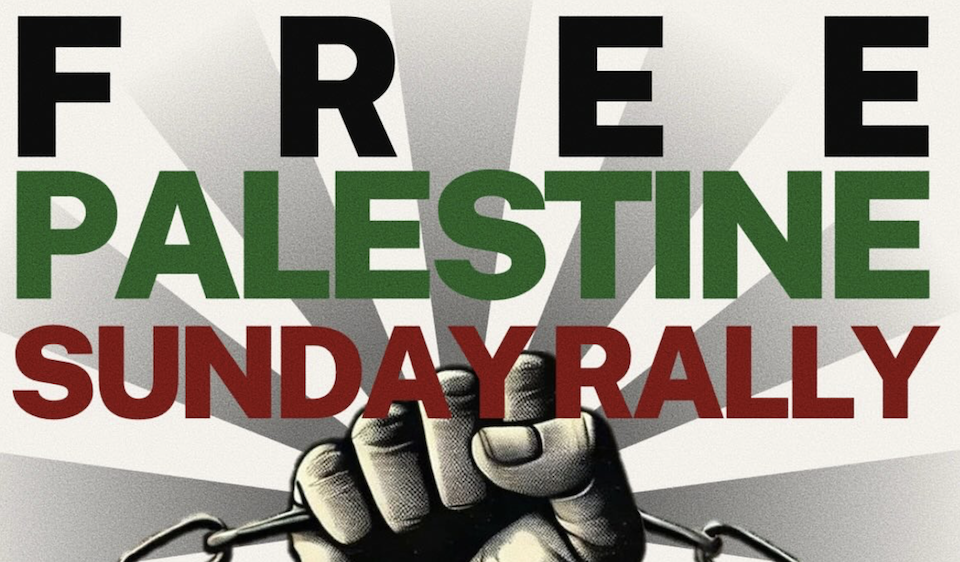 Close-up detail of Free Palestine Sunday Rally poster, Free Palestine Melbourne