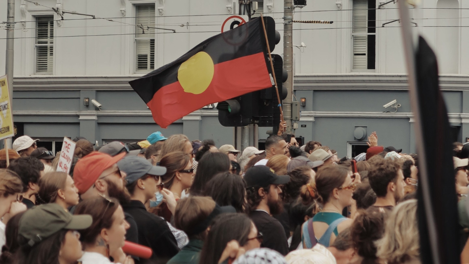 Invasion Day 2024 rally in Naarm