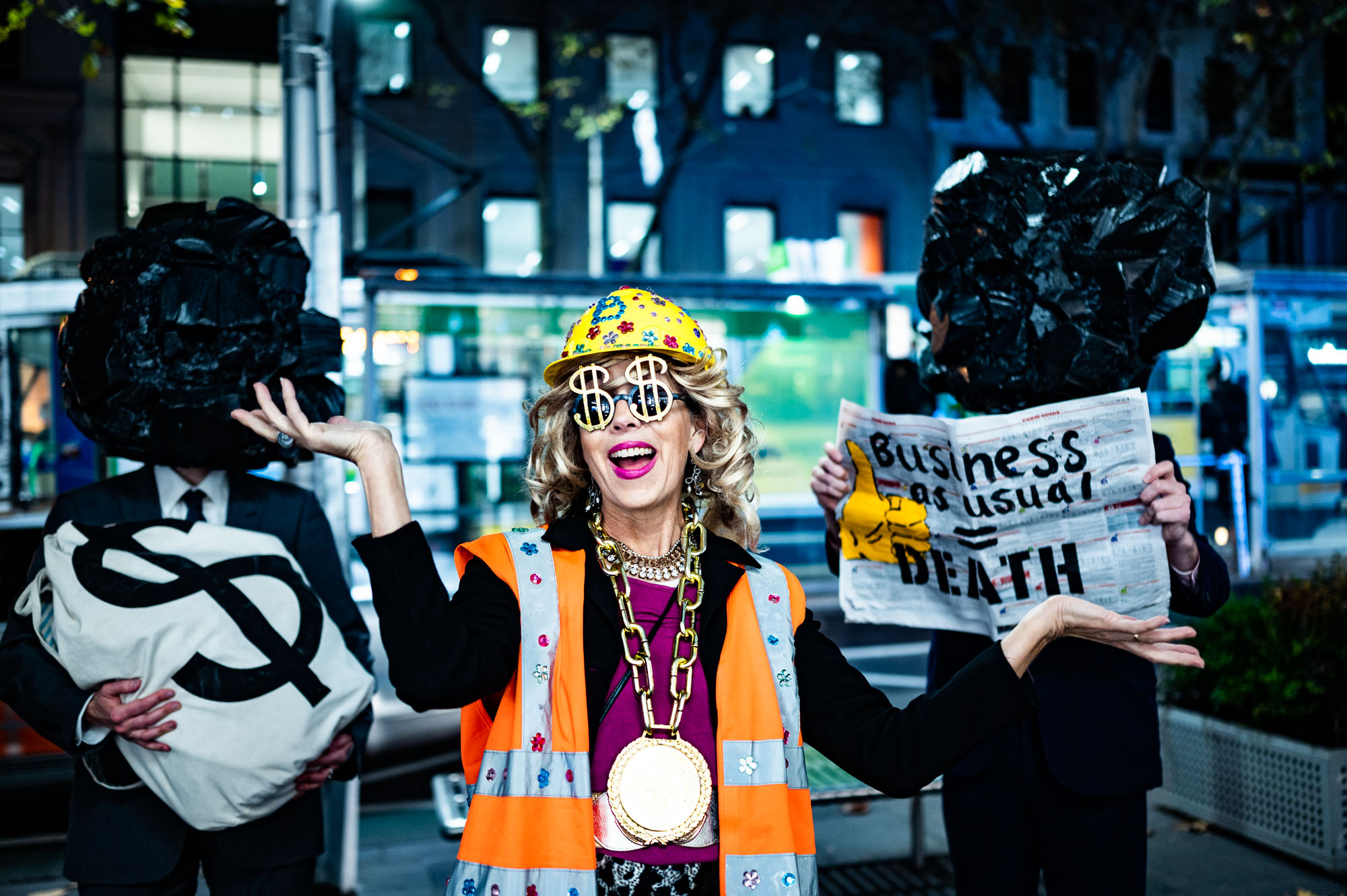 Coral Bleach at Market Forces' " Super Dirty Gas Award" Photo: Julian Meehan