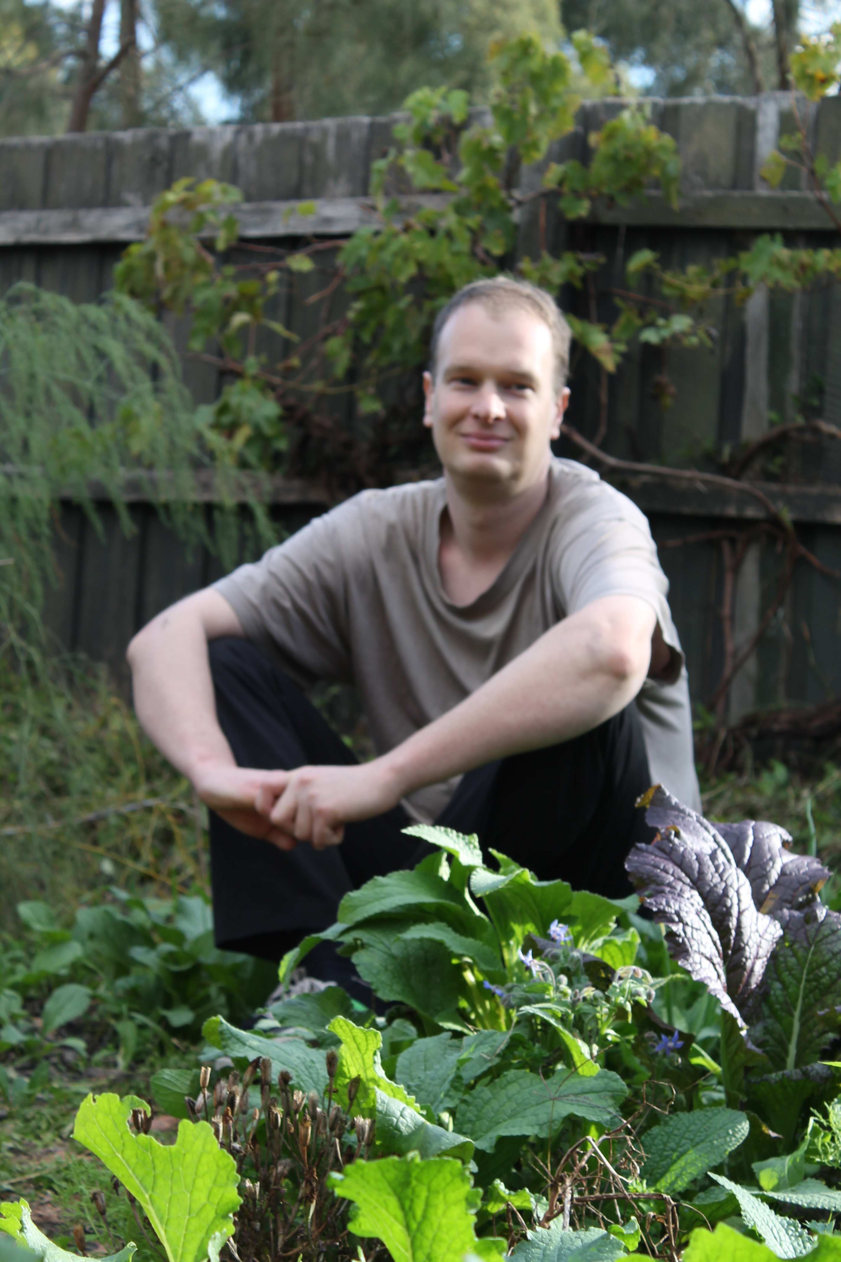 Mark Allen in the garden