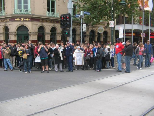 Dozens of Fair Go For Pensioners members rally in Melbourne