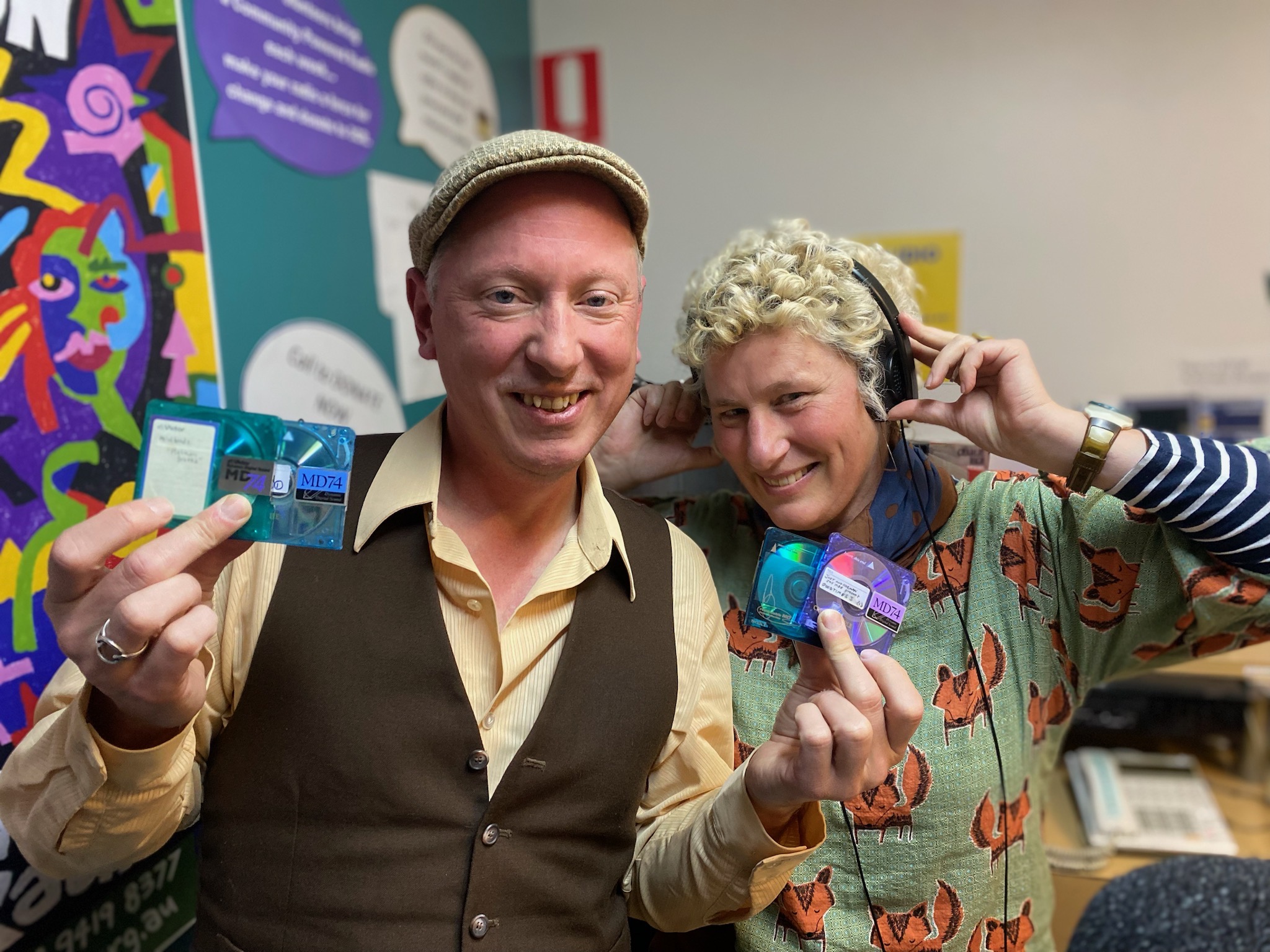 Sam & Leanne bring minidisc music to the airwaves for Radiothon 2023.