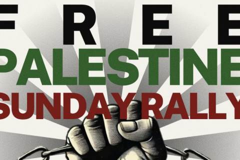 Close-up detail of Free Palestine Sunday Rally poster, Free Palestine Melbourne