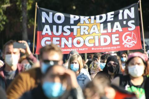 Black Deaths in Custody protest Melbourne. Image: The Guardian