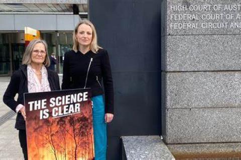 Christine Carlisle and her counsel at the Federal Court Melbourne