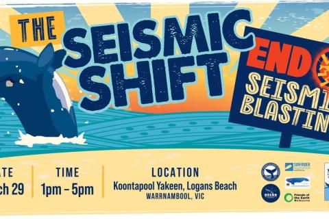 Protest against Seismic blasting: Logan's beach whale nursery Photo: OCEAN