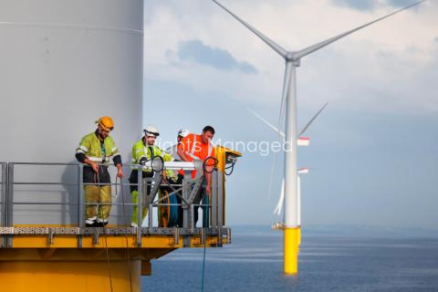 Offshore Windfarm Gwynt y Mor Wales by Rob Arnold/Alamy