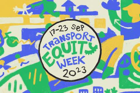 Banner for Transport Equity Week - artwork by Nicky Minus